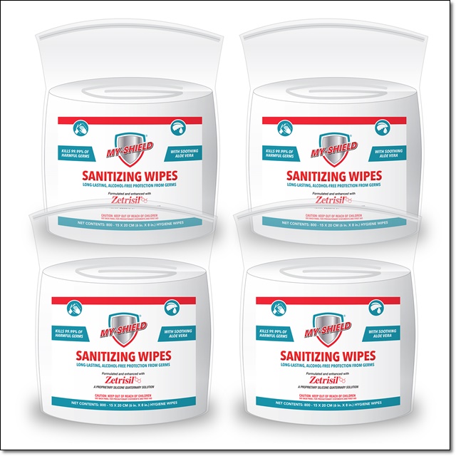 My Shield Sanitizing Wipes - 800 Count (Soft Pack) - MSHW8HCT